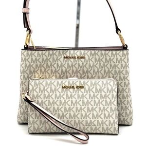 Michael Kors Trisha MD Triple Compartment Xbody Bag & Double Zip Wallet Set